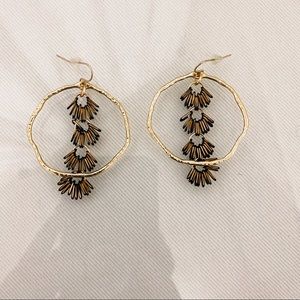 Gold & Black Metallic Earrings